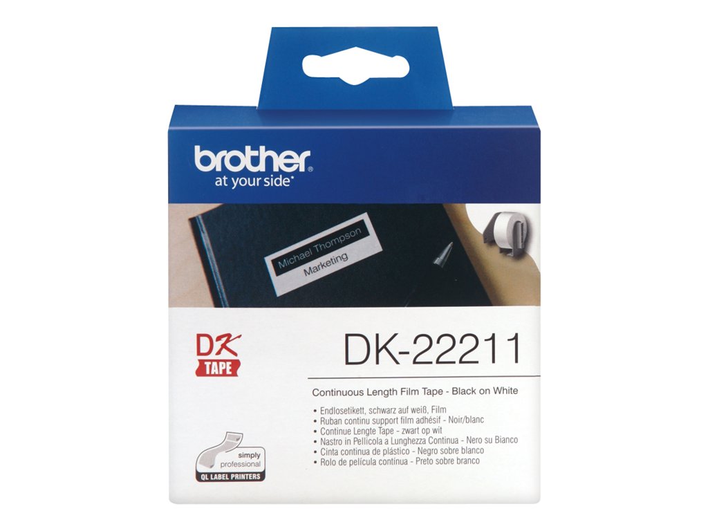 Brother DK-22211 - Weiß - Rolle (2,9 cm x 15,2 m) Etiketten - für Brother QL-1050, QL-500, QL-550, QL-560, QL-570, QL-600, QL-650, QL-710, QL-720, QL-820